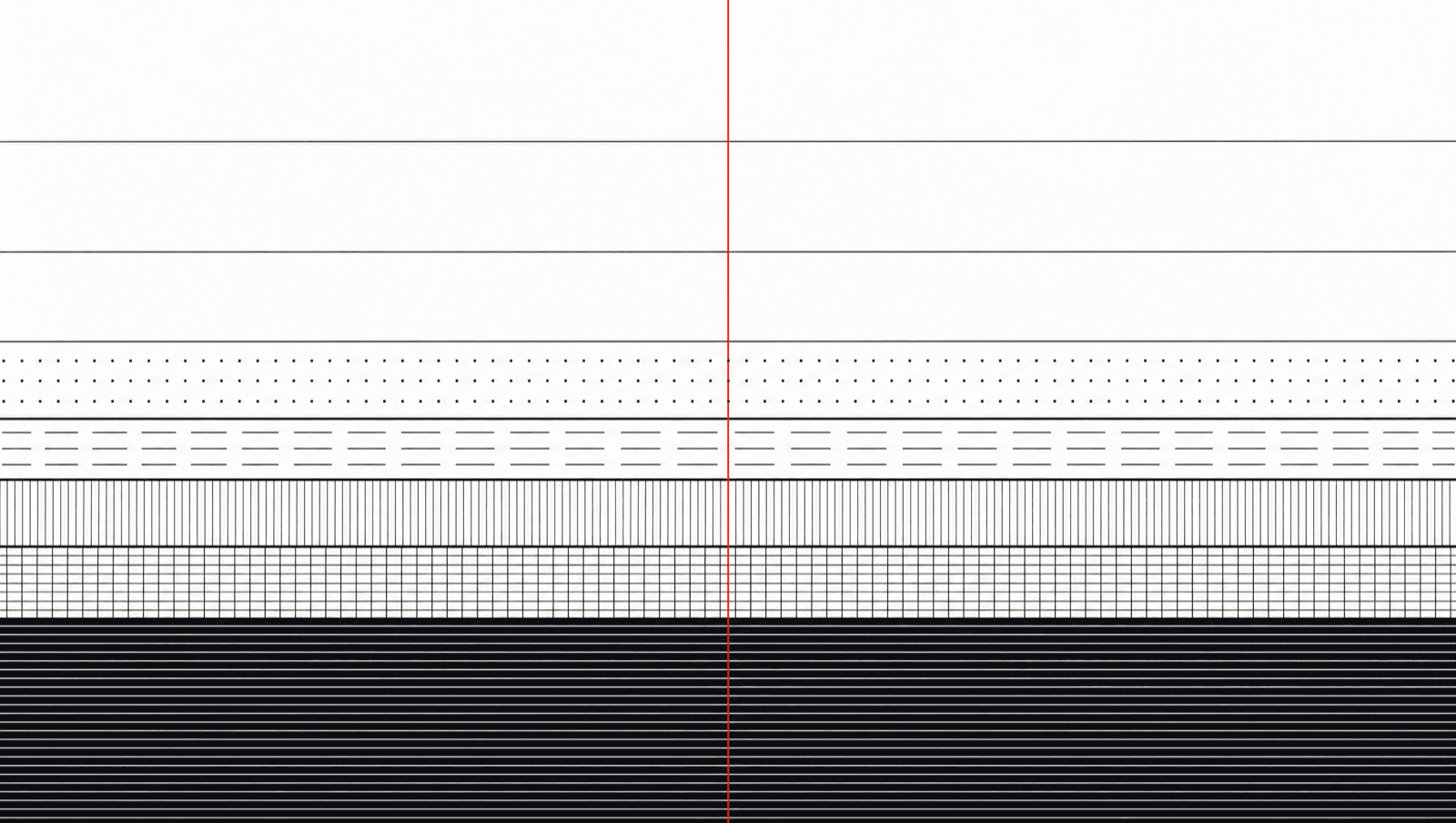 Abstrakte Grafik: geschichtete Bänder, unten dicht und schwer, nach oben offen und klar