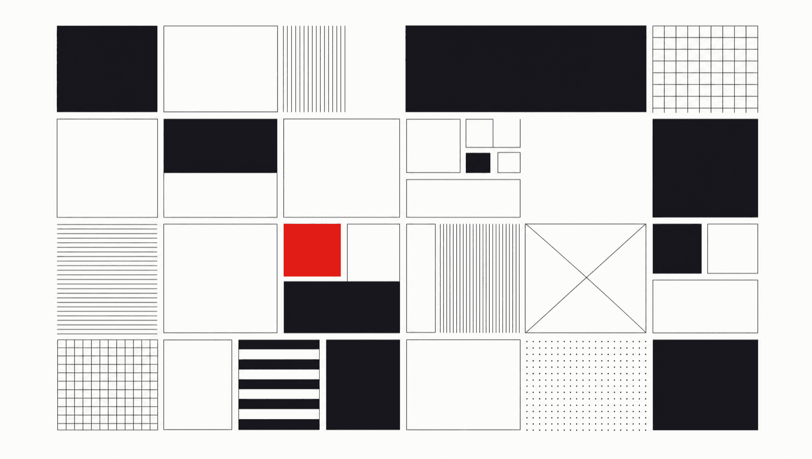 Abstrakte Grafik: modulares Raster aus Rechtecken unterschiedlicher Dichte